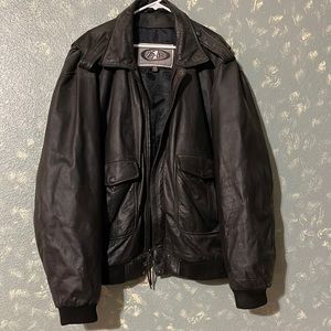 Leather motorcycle jacket